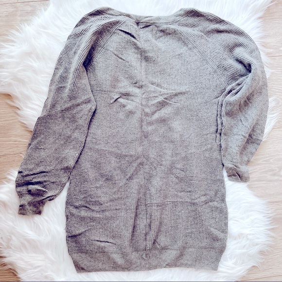 Talula Waffle Knit Sweater Dress - long sleeve off shoulder - Picture 4 of 4